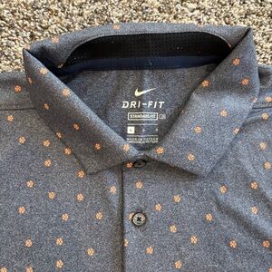 Nike Mens Large Golf Polo DRI-FIT Vapor Print Charcoal Floral NWT